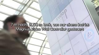 Digital Signage bei der Messe Düsseldorf - weltgrößte freistehende Videostele