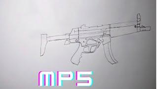 How to draw MP5 gun of free fire