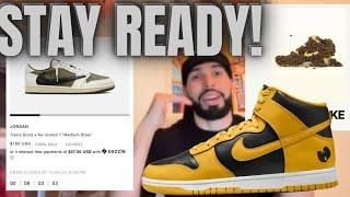 MORE RAFFLES LOADING UP! TRAVIS SCOTT JORDAN 1 LOW MEDIUM OLIVES & WU TANGS DROPPING SOON! STAY 