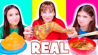 ASMR Gummy Food VS Real Food VS Jelly Mukbang Food Challenge