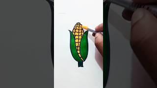 How to Draw a Corn Step by Step #art #easydrawing #ytshorts #trending