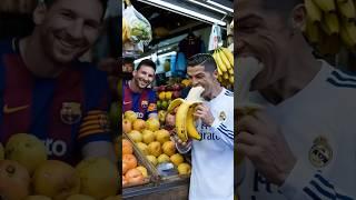 Messi vs Ronaldo fooding video ! AI video #viralvideo #youtubenews #southvideo #ai #shorts
