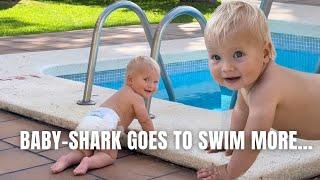 Baby Shark goes to swim more in a pool | Baby Lika