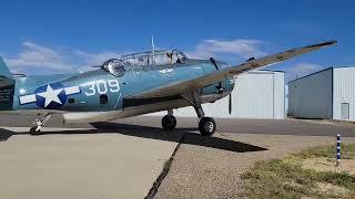 A close-up look as TBM Avenger taxis by