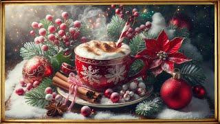 Cozy Christmas TV Art Screensaver | Gold Frame TV Art | Happy Holidays Art Screensaver | 4K 2Hrs