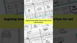 Beginning Sounds Alphabet Phonics Letters Cut and Paste Worksheets
