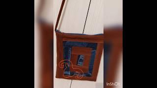 Upcycled Denim & Corduroy Tote Bag | Patchwork + Embroidery#Upcycling #DIYToteBag #Sustainable#diy