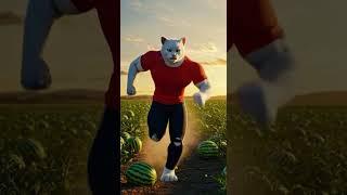 They Destroyed the Watermelon Car Dad Cat Built for His Kitten #cat #ai #meow