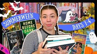 #SUMMERWEEN READING VLOG DAYS 1-4 spooky books, cowboy smut & summer adventures!