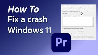 How to troubleshoot a crash in Adobe Premiere Pro for Windows PC