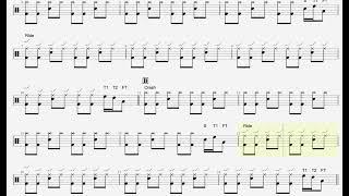 Jingle Bells Drum Notation (simplified)