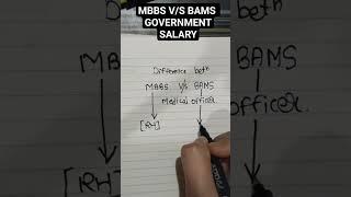 MBBS v/s BAMS  GOVT JOBS AND SALARY || HUGE DIFFERENCE  #neet #aims #doctors #mbbs #motivation