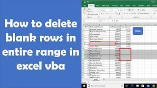 How to Delete Blank row from selected range in Excel VBA || Remove Blank rows