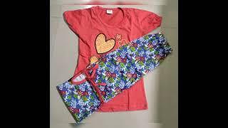 *Girls Night suit**Age 3-8**Printed t shirt**Price 170/-*#SMB COLLECTION