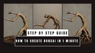 Speed Bonsai: Craft a Stunning Mini Tree in One Minute #bonsai #stepbystep