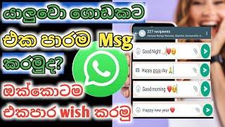 Whatsapp වලින් යාළුවො ගොඩකට එකපාර මැසෙජ් කරමු | whatsapp broadcast sinhala | nadda tec