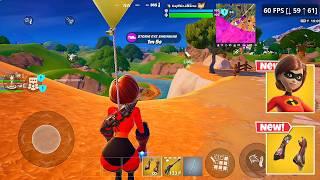 Samsung S23 Ultra 60 FPS Fortnite Mobile Gameplay *NEW MRS. INCREDIBLE Skin, INCREDIBLES x Fortnite*