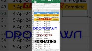 How to colour Dropdown in ms Excel -#youtubeshorts #exceltech #ytshorts