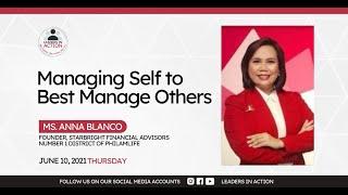 Managing Self to Best Manage Others | Ms. Anna Blanco