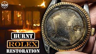 Restoration of a Burnt Rolex Datejust - Gold Rolex After House Fire