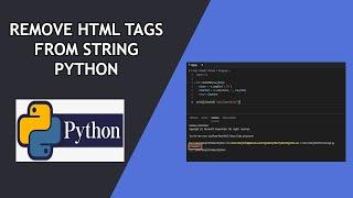 Remove Html Tags from String using Python