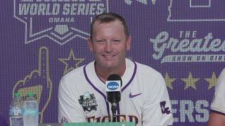 LSU Jay Johnson WIN over Arkansas postgame, will play for National Title