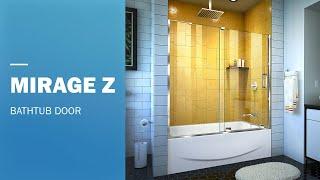 DreamLine Mirage-Z Frameless Tub Door 60 Inch | Sliding Opening