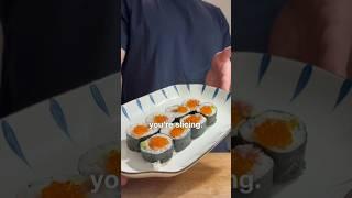 How to Make Sushi WITHOUT a Rolling Mat  #sushi #shorts