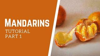 How to draw mandarins with soft pastels step by step tutorial for beginners Part 1 Color Selection