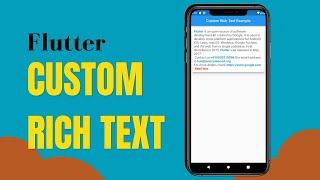 Custom Rich Text using Flutter