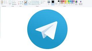 How to draw Telegram Logo on Computer using Ms Paint | Telegram Logo Drawing.