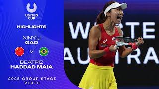 Xinyu Gao v Beatriz Haddad Maia Highlights | United Cup 2025 Group E