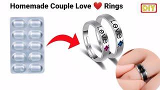 How to make Couple Love ️Rings / Homemade cute Rings making at home/Ghar par rings banaya