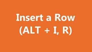 Excel Shortcuts - Insert Row