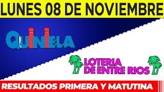 Quinielas Primera y matutina de Córdoba y Entre Rios Lunes 8 de Noviembre