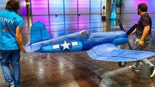 XXXL F4U-CORSAIR SELFMADE INDOOR DEPRON RC MODEL FLIGHT DEMONSTRATION