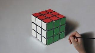 Rubik's Cube | Oil Painting on canvas - 3D Art