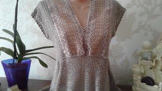 Платье крючком. Филейное вязание.  Платье в этно стиле // Knit crochet dress // Women's knitting