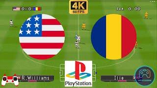 Winning Eleven 2000 - USA vs Romania - Duckstation PS1 on PC  Full Game [4K60]