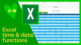 Excel time and date functions