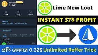 Instant 37$ Profit || Lime Wallet Offer || Ime Airdrop || Today New Loot || Crypto Loot ||