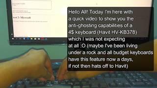 Havit HV-KB378 6-key anti-ghosting rollover keyboard for 4$