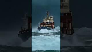 the Cargo Ship Escape This Rough Sea？ #travel  #seastorm #ship