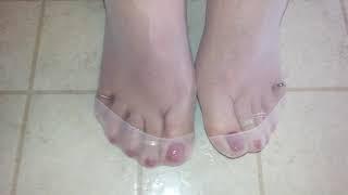 My nylon toes in sheer white reinforced toe pantyhose Pt.2
