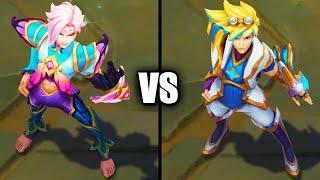 Faerie Court Ezreal vs Star Guardian Ezreal Skins Comparison (League of Legends)