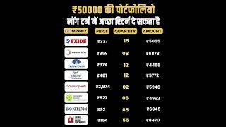 50000 Rs Portfolio     Best Stocks for Long Term Investment  #stockmarket #shorts