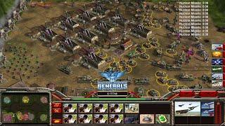 Command & Conquer Generals Zero Hour - China Nuke 1 vs 7 Hard Gameplay (Building The Chinese Empire)