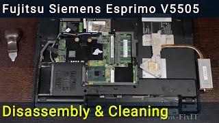 Fujitsu Siemens Esprimo V5505 Разборка, чистка вентилятора от пыли и замена термопасты