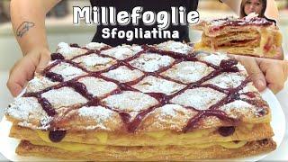 TORTA MILLEFOGLIE SFOGLIATINA Crema e Amarene RICETTA FACILE di Tutti a tavola