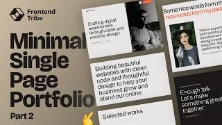 Build a Stunning Single-Page Developer Portfolio with Next.js, TailwindCSS, Framer Motion  | Part 2